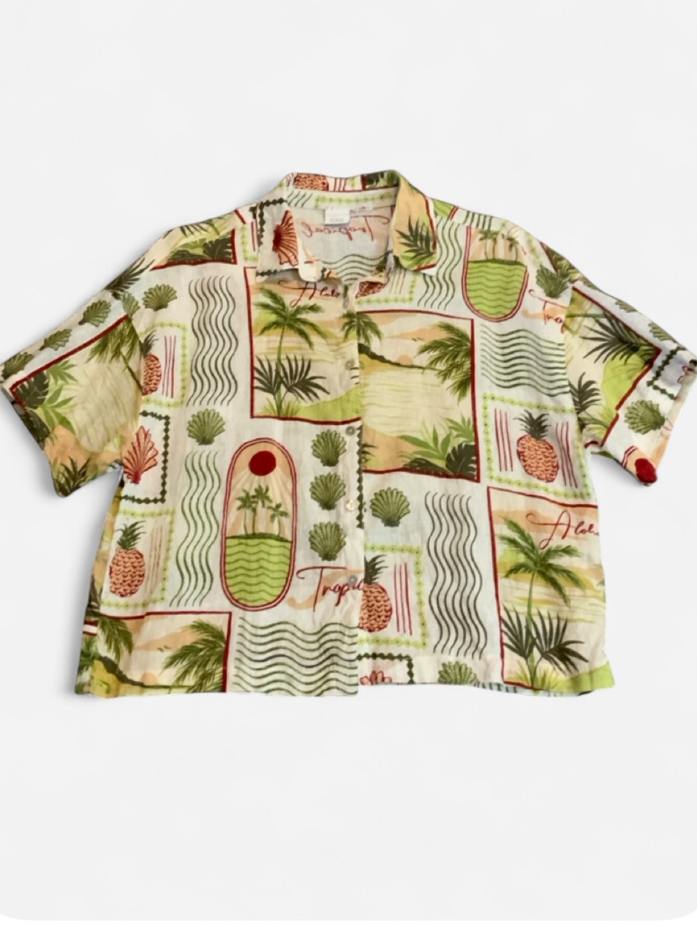 C&C California Tropical Button Down Shirt Women's ?Large? *No Size Tag*